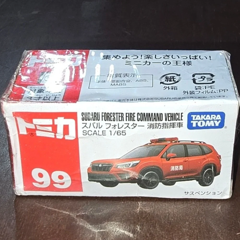 Takara Tomy Tomica No 99 Subaru Forester Fire Command Vehicle 1/65 Diecast Red